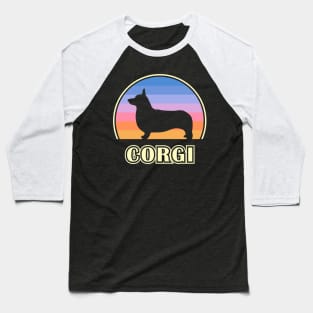 Pembroke Welsh Corgi Vintage Sunset Dog Baseball T-Shirt